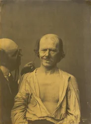 Nyugodt arc balra, Hamis öröm vagy nevetés jobbra, 1854-1856, nyomtatva 1862.