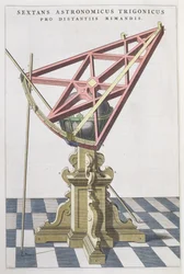Tycho Brahe (1546-1601) csillagászati szextánsa Joan Blaeu (1596-1673) atlaszából, Amszterdam, 1665