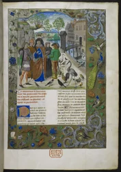 Bartholomaeus Angelicus, a francia De proprietatibus rerum-ból (Livre des proprietez des choses), Royal 15 E III, f. 11