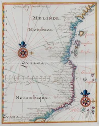 Mombasa térképe, Kelet-Afrika.