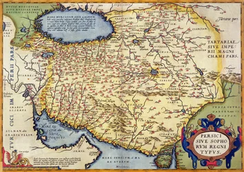 Perzsia térképe, a Theatrum Orbis Terrarum kocsmából. Írta: Abraham Ortelius (1527-98) Antwerpen, 1590 körül