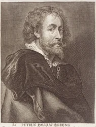 Peter Paul Rubens (1577-1640) portréja, 30. tábla művészportrésorozatból, Joannes Meyssens (1612-70) metszetében