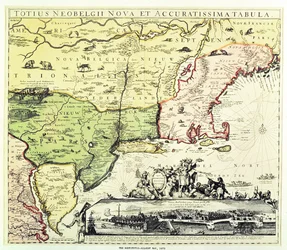 Új Amszterdam Restitutio-Allardt térképe, gravírozott és kocsma. Carolus Allardt, 1673 (rézmetszet)