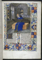 Munkahelyi fordító, a Tények és mondások emléktárgyaiból (vagy Les Faits et les Dits des Romains), Royal 18 E III, f.24
