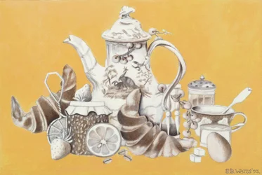 Reggeli, 1993 (akril, papír)