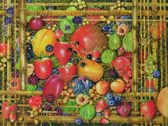 Fruit in Bamboo Box, 1999 (akril, vászon)