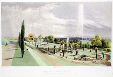 Lower Terrace Garden, Worsley Hall, pub. szerző: Thomas McLean (litho)