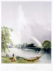 The Great Fountain, Enville Gardens, pub. szerző: Thomas McLean (litho)