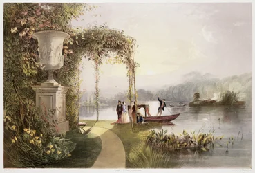 The Lake, Trentham Hall Gardens, „The Gardens of England”, 1857-ben megjelent (chromolitho)