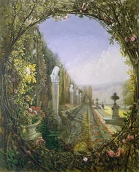 The Trellis Window, Trentham Hall Gardens, a Gardens of Englandből, 1857-ben megjelent