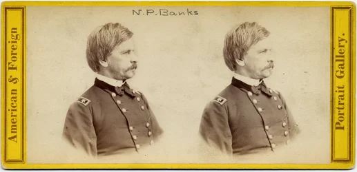 Nathaniel Prentice Banks (1816-94), amerikai politikus és az Unió hadseregének tábornoka (sztereó fotó)
