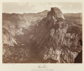 Tissack, South Dome a Glacier Pointtól, Yosemite Valley #73, 1872 körül (mamutlemez-albuminnyomat)
