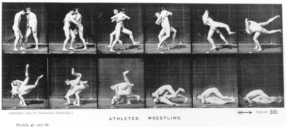 Két birkózó férfi, az „Animal Locomotion” című műből, 1887