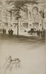 Városi tér, Sidonie-Gabrielle Colette (1873-1954) „Mitsou” című művéhez készült illusztráció, 1930-ban (rézkarc és szárazhús)