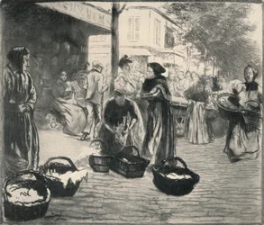 „Open air market, Avenue de Clichy”, 1915