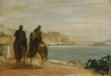 Lovaglás a tengerparton. 1860 körül