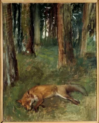 Döglött róka fában Edgar Degas festménye (1834-1917) 19. századi nap. 0,92x0,63 m Rouen, Musee des Beaux Arts