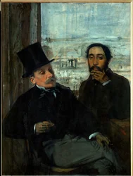 Edgar Degas és barátja, Evariste de Valernes, francia festő (olaj, vászon)