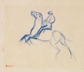 Jockey on Horseback (kréta papíron)