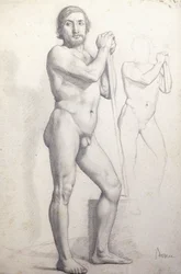 Álló meztelen férfi, kb. 1856