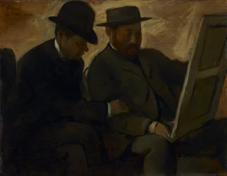 Paul Lafond és Alphonse Cherfils egy festményt vizsgál