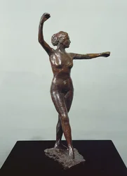 Felkészülés a táncra, jobb láb elöl (bronz)