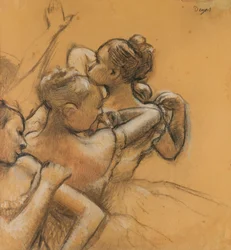 Három táncosnő, 1895-99 körül (pasztell és szén, papír)
