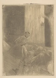 Két táncos egy próbateremben, 1877-78.