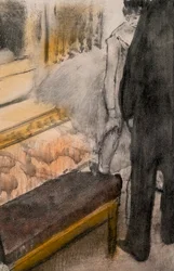 Két férfi és két táncos (részlet). 1876-1877 körül. Pasztell monotípián.