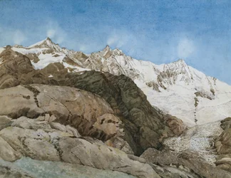 A Mischabe Horner Saas-Fee-ből, Valais, Svájc (wc gouache papíron)