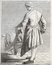 Az ecetkereskedő - Pepetit metier de Paris (Tanulmányok az alsó népről, avagy a párizsi válságról) - Edme Bouchardon (1698-1762) metszete