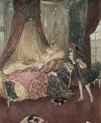 Az alvó szépség: 1910 körül (litográfia).