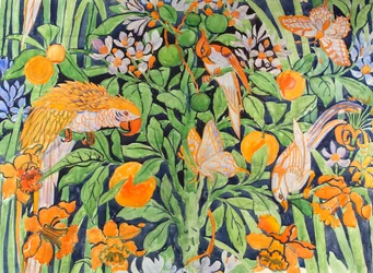 Jungle Chat c1930 (gouache papíron)