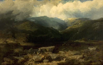 Szarvaslesés a Felföldön, csendes felvétel, 1860