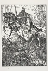Sir Launcelot és Guinevere királynő, Alfred, Lord Tennyson illusztrációja: „A tisztességes nők álma...”