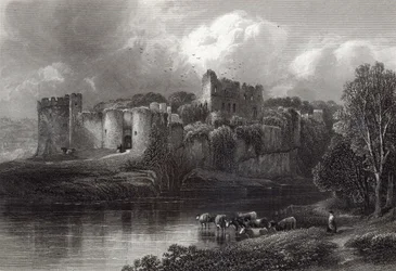 Chepstow kastély, metszett R. Hinshelwood, nyomta a Cassell und Company Ltd.