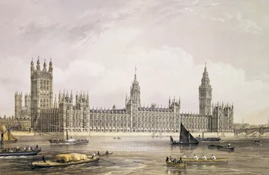 The New Houses of Parliament, metszett Thomas Picken (fl.1838-d.1870) pub. 1852, Lloyd Bros. und Co. (litográfia)