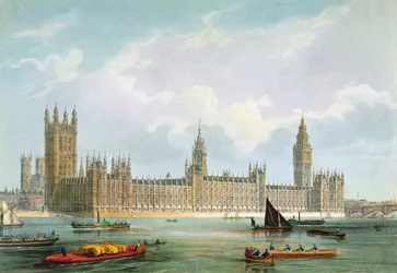 A Parlament új házai, Thomas Picken metszete, a Lloyd Bros. und Co. kiadása, 1852