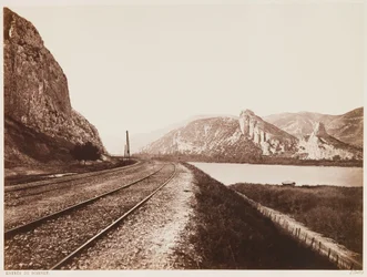 Megközelítés a Donzère-i hágóhoz, "Az északi vasút Párizstól Lyonig és a Földközi-tengerig" című albumból, 1861 körül (albumnyomat).
