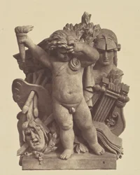 ["Les Beaux-arts", Nicolas Guillemin szobra, a Louvre díszítése, Párizs]