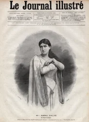 Emma Calve portréja (Rosa Noemie Emma Calvet de Roquet) (1858-1942), francia szoprán – Navellier metszete az 1892-es „The Illustrous Journal”-ban