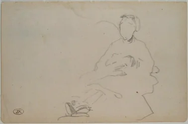 Manet - Egy ülő nő vázlata (vázlatfüzetből), 1864-1868 körül