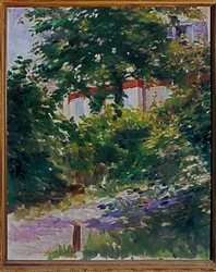 Manet házának kertje Reuil-ben, Franciaországban (festmény, vászon)