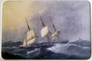 A három kereskedelmi szőnyeg 1882-ben Edouard Adam (1847-1929) akvarellje 1882 Párizs, Musee de la Marine