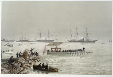 Az uralkodók érkezése Szuezbe „” A Szuezi-csatorna felavatása, G. Nicole. 1869