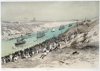 Átjárás El-Guisrba a Szuezi-csatorna felavatásában, G. Nicole. 1869