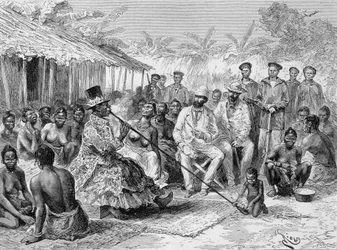 Savorgnan de Brazza palaver Renokével, Nyugat-Afrika faluvezetőjével – a „Tour du Monde”-ban, 1887 2. hete