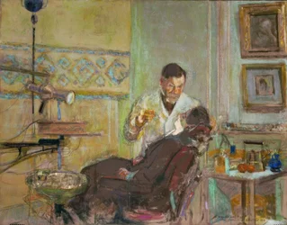 Georges Viau orvos a fogorvosi rendelőjében