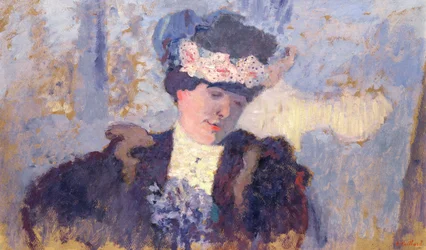 Madame Hessel virágokkal díszített kalapban, 1905 körül