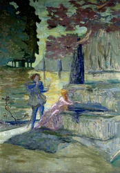 Pelleas et Melisande Illusztráció Claude Debussy (1862-1918) azonos című operájához. Edouard Vuillard (1868-1940) festménye: XX. századi Párizs, A Champs Elysees vígjátéka